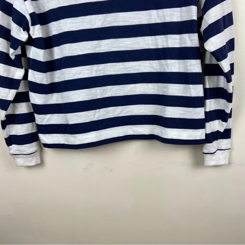 Old Navy The Easy Tee Navy White‎ Striped Breton Shirt Kiss Size XS Coastal - Picture 7 of 10
